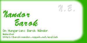 nandor barok business card